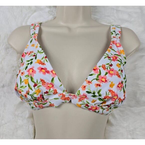 Shade & Shore Floral Triangle Bikini Top Medium - Picture 1 of 3
